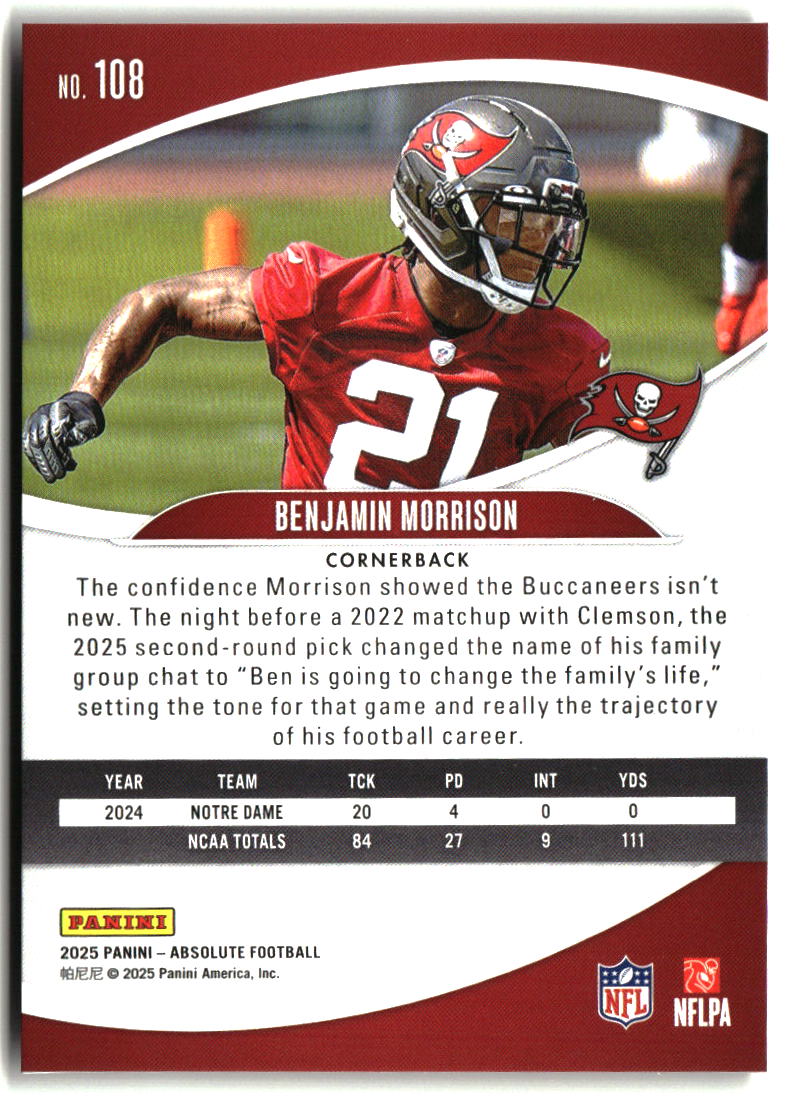 Benjamin Morrison 2025 Panini Absolute Retail #108