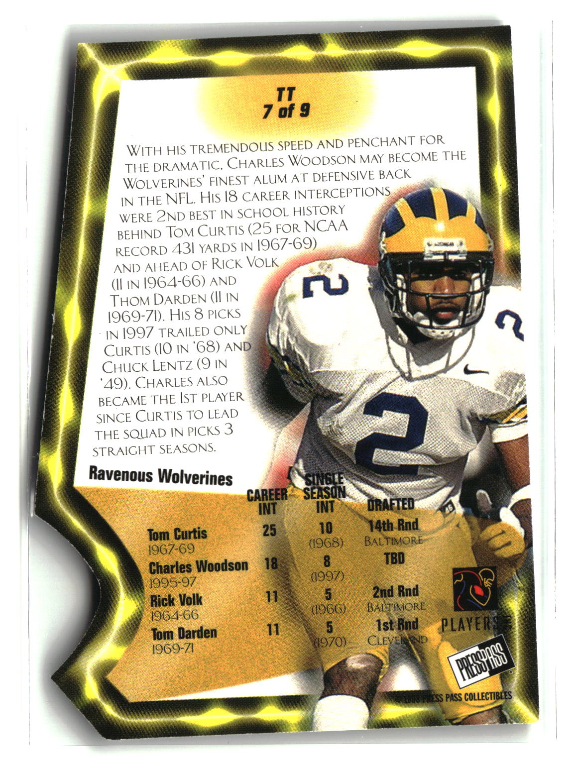 Charles Woodson 1998 Press Pass Triple Threat #TT7