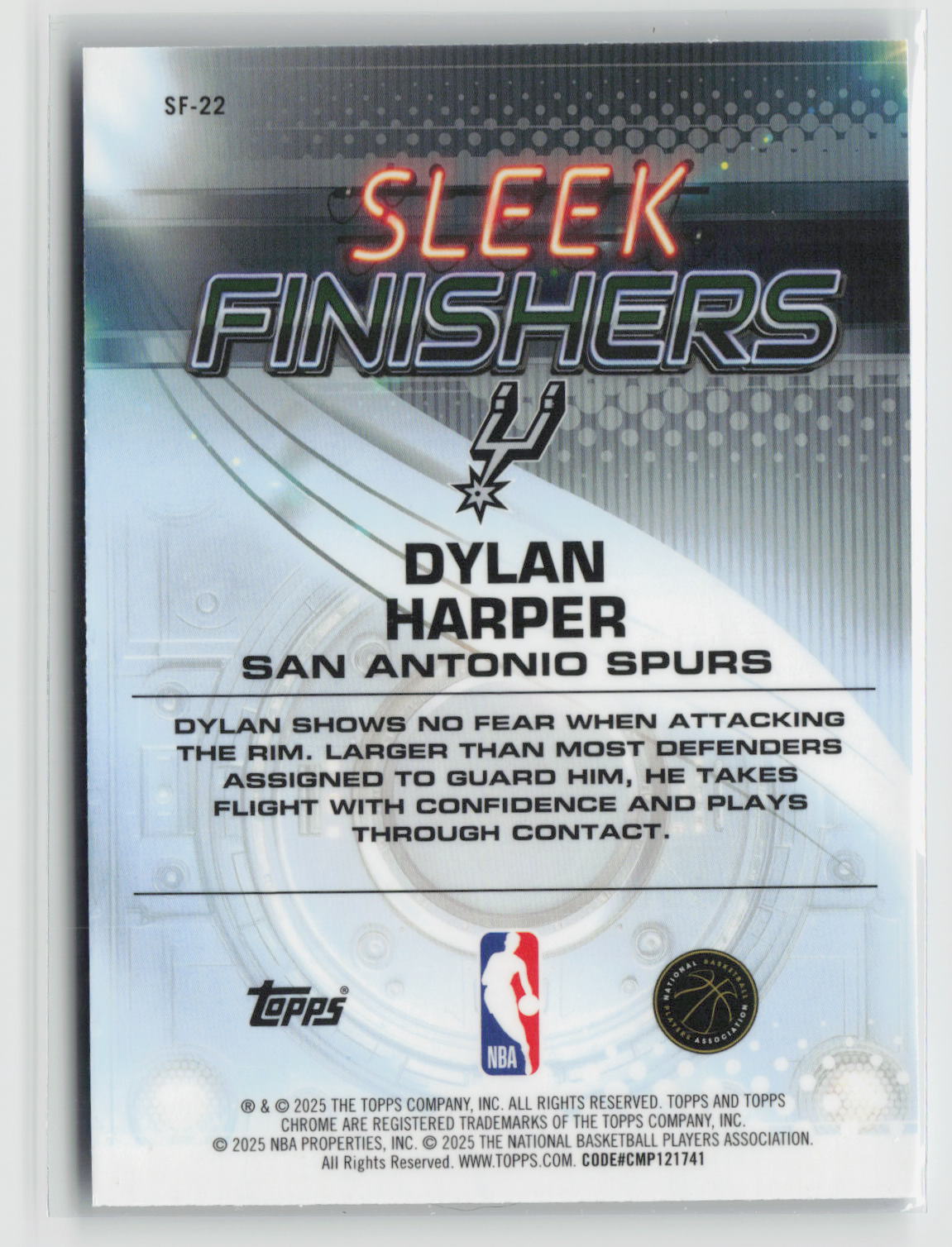 Dylan Harper 2025-26 Topps Chrome Sleek Finishers #SF-22