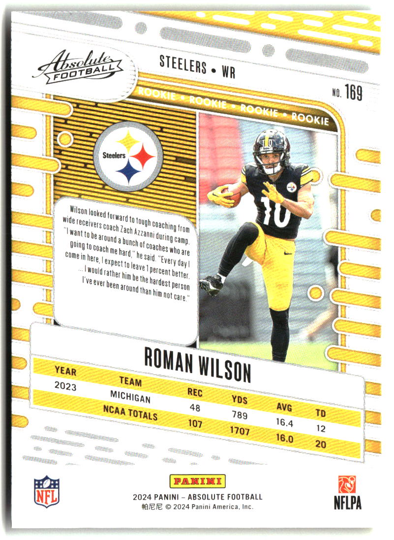 Roman Wilson 2024 Panini Absolute Retail #169
