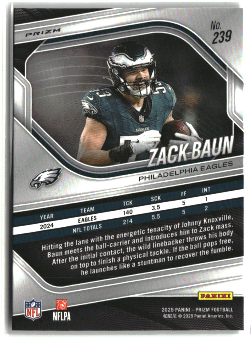 Zack Baun 2025 Panini Prizm Lazer #239