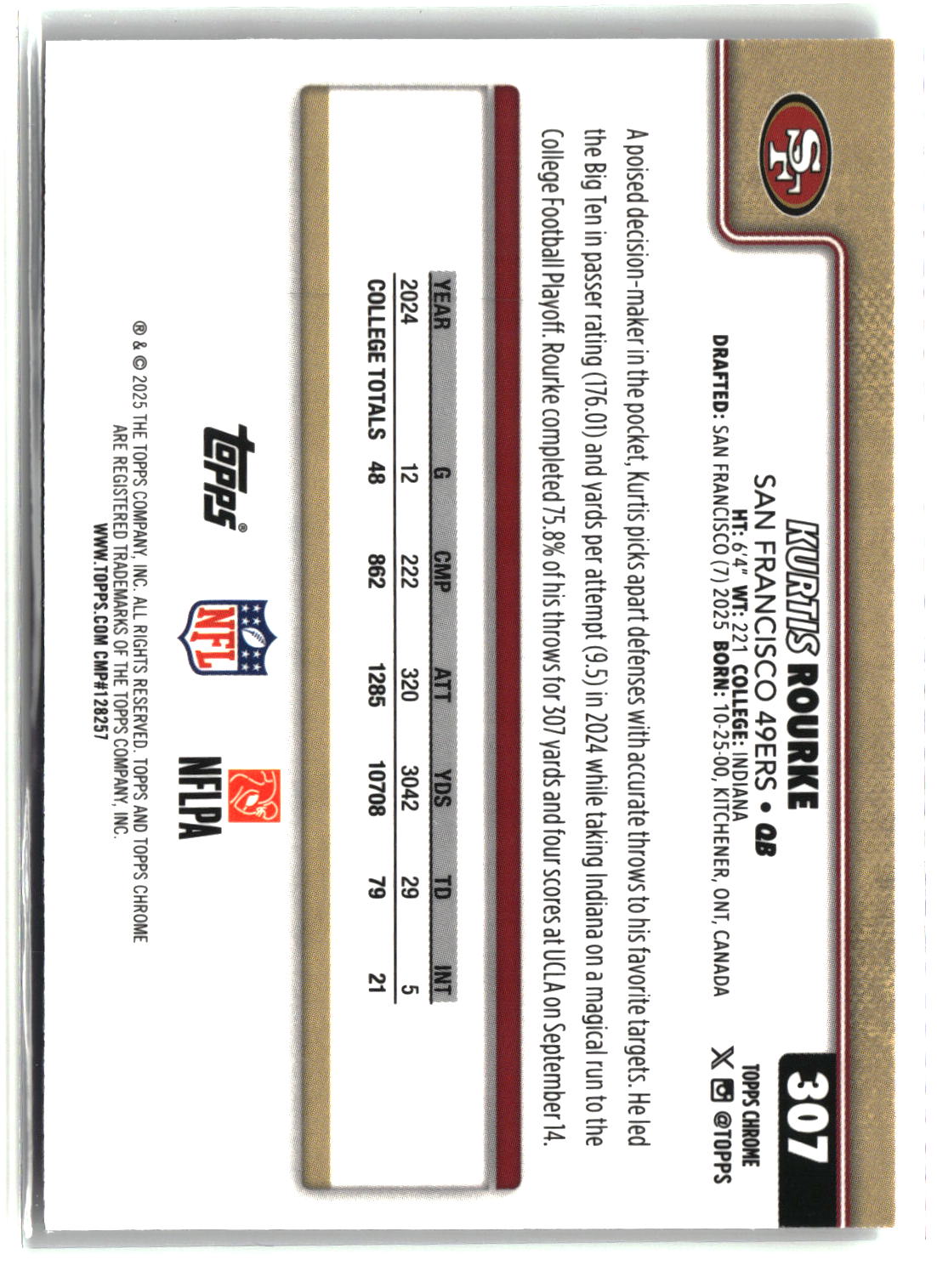 Kurtis Rourke 2025 Topps Chrome #307