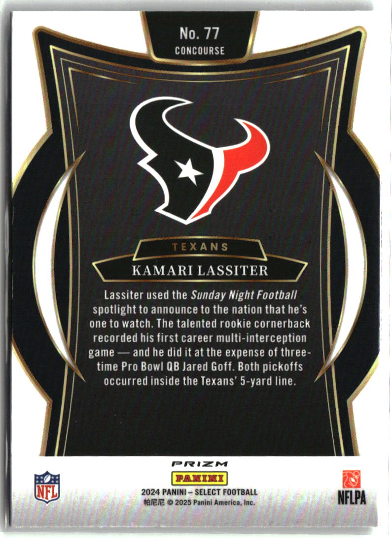 Kamari Lassiter 2024 Panini Select Silver Prizm #77