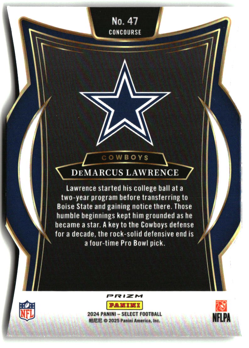 DeMarcus Lawrence 2024 Panini Select Silver Prizm Die Cut #47