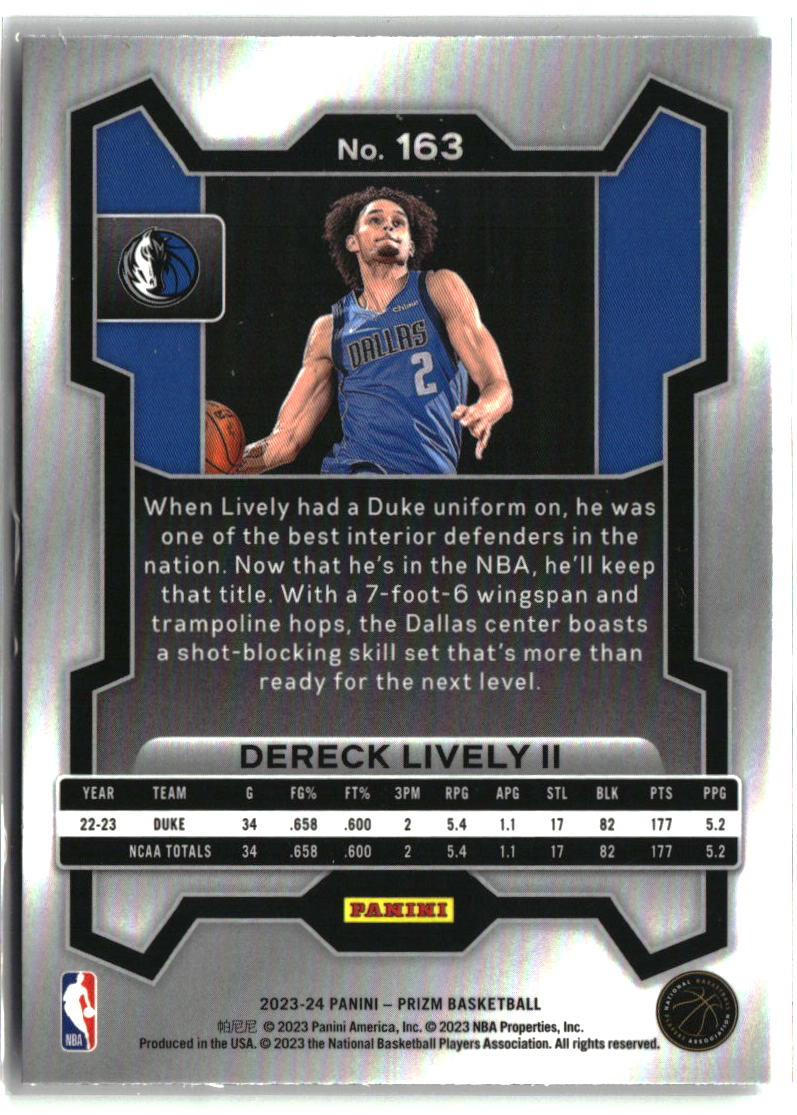 Dereck Lively II 2023-24 Panini Prizm #163