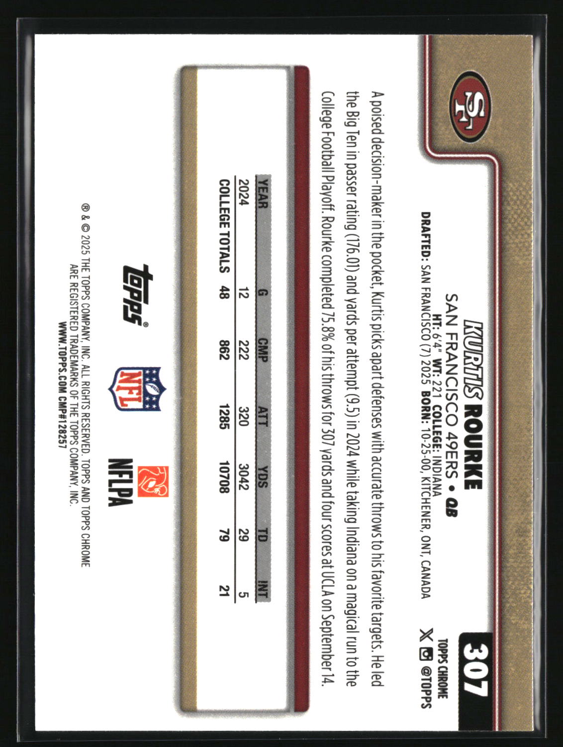 Kurtis Rourke 2025 Topps Chrome #307