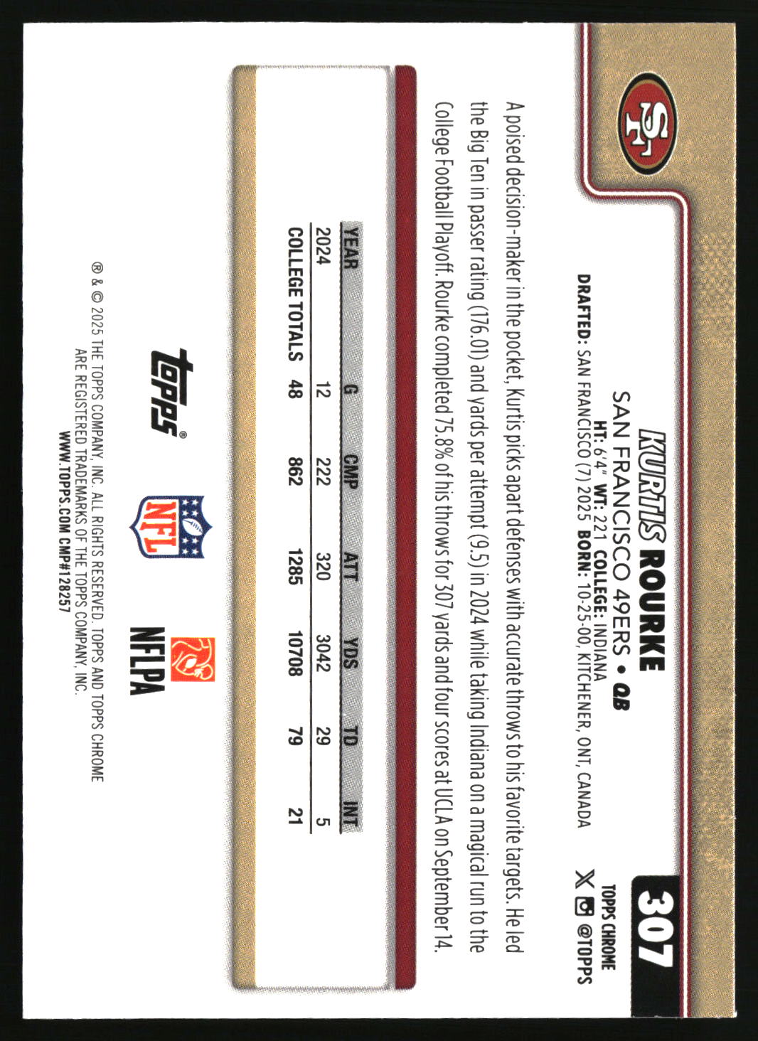 Kurtis Rourke 2025 Topps Chrome #307