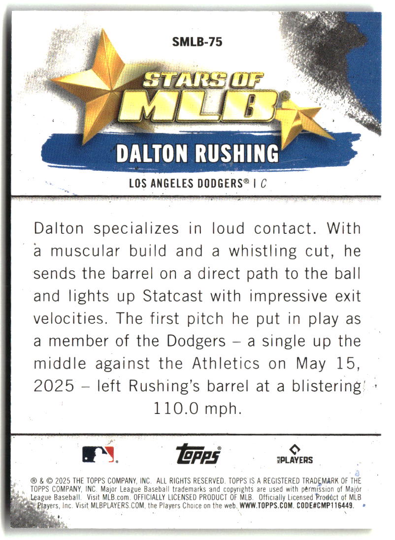 Dalton Rushing 2025 Topps Update Stars of MLB #SMLB-75