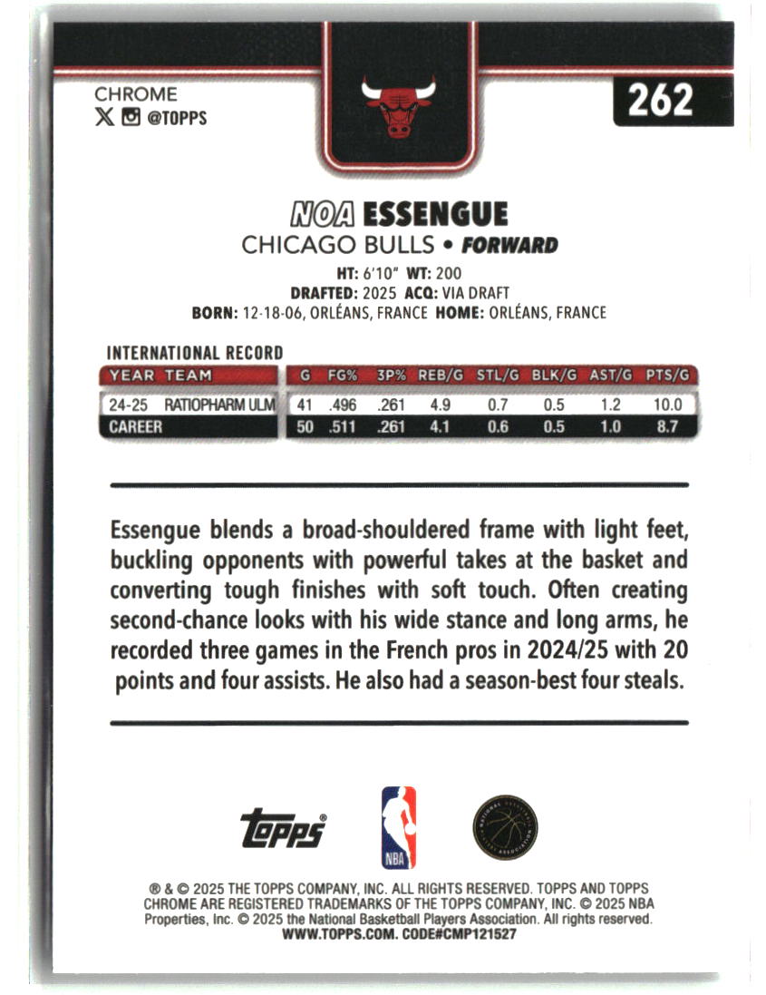 Noa Essengue 2025-26 Topps Chrome #262