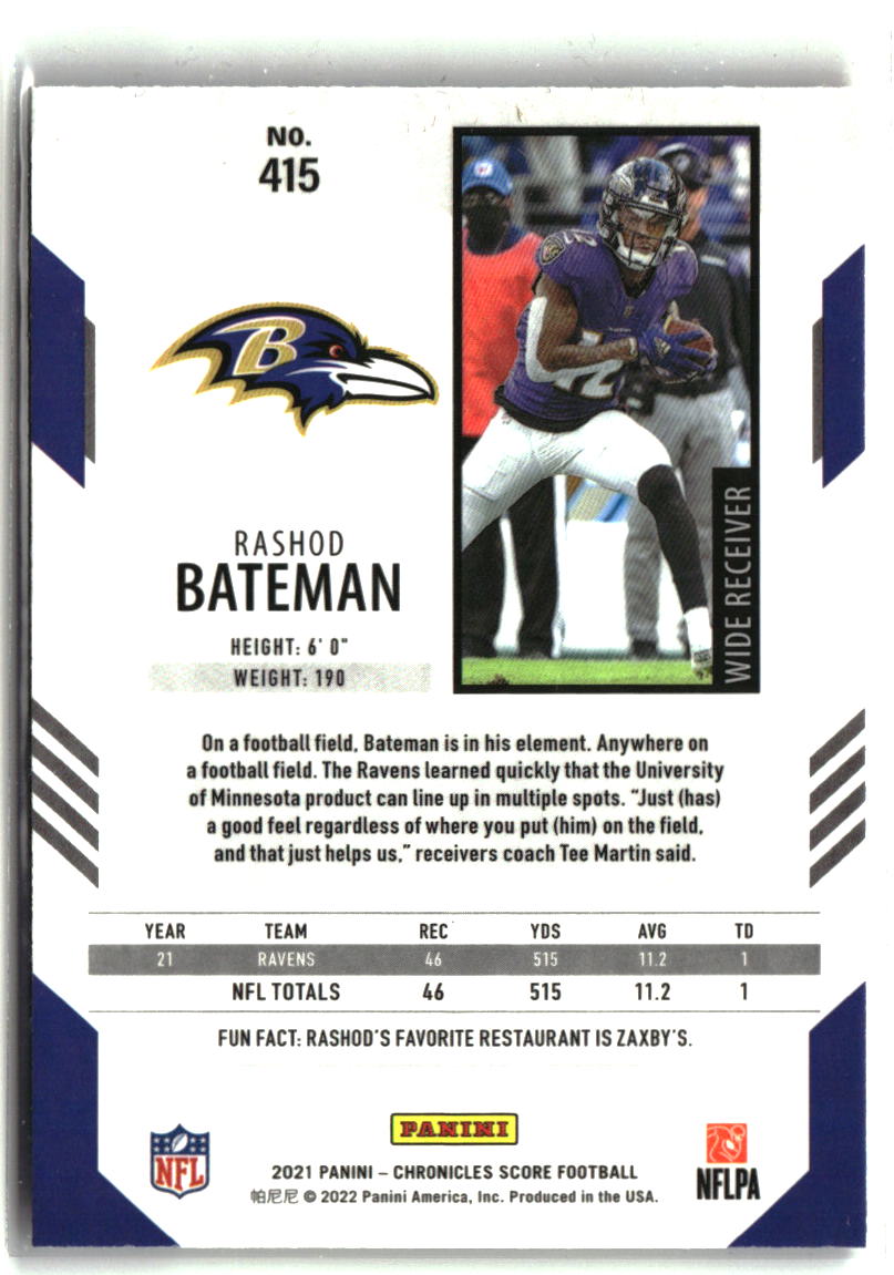 Rashod Bateman 2021 Panini Chronicles Score Update Rookies #415