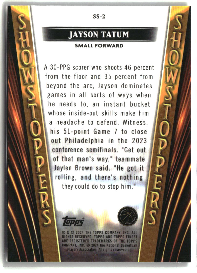 Jayson Tatum 2023-24 Finest Showstoppers #SS-2