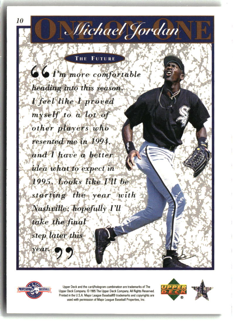 Michael Jordan 1995 Upper Deck Minor League Michael Jordan One On One #10