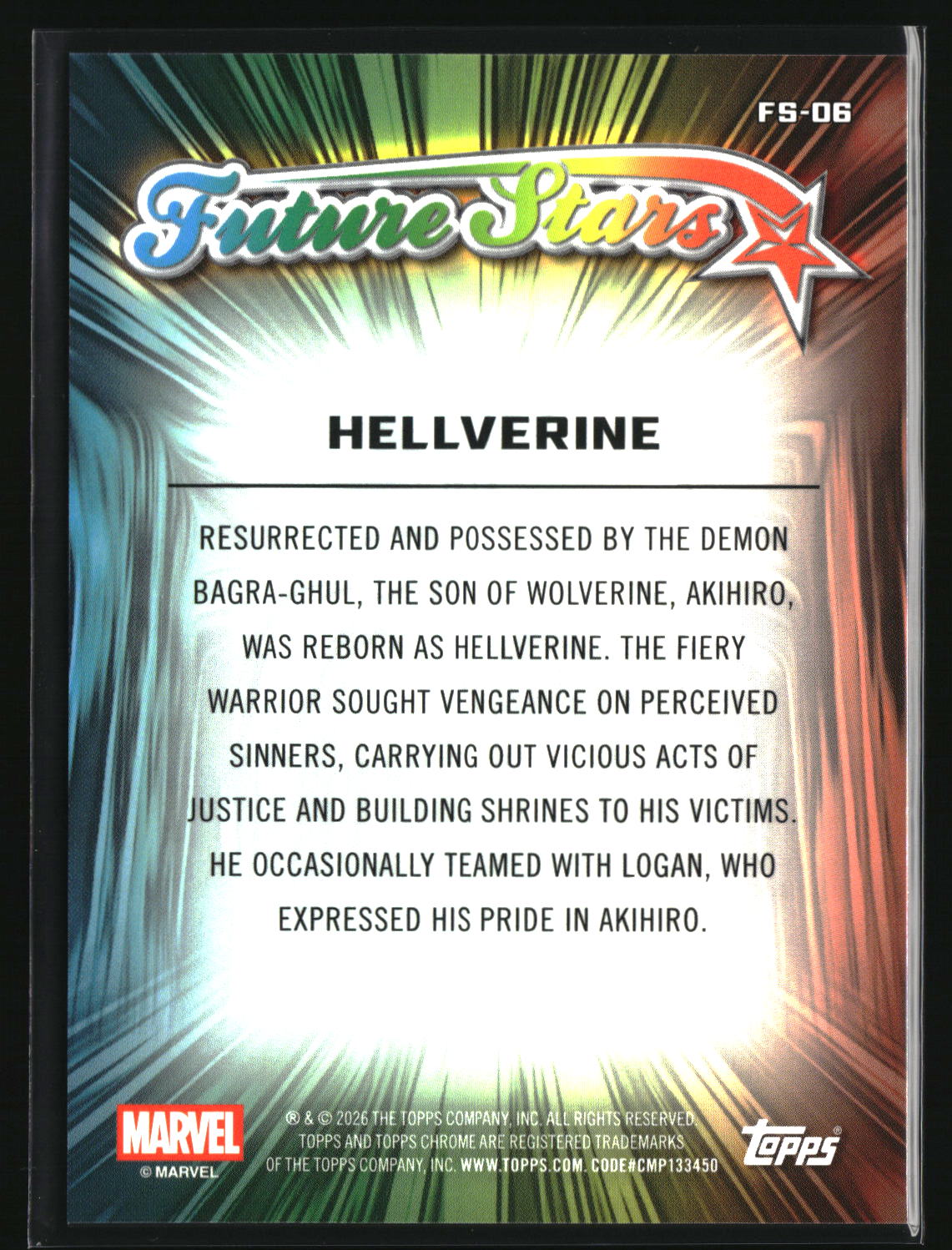 Hellverine 2026 Topps Chrome Marvel Comics Future Stars #FS-06