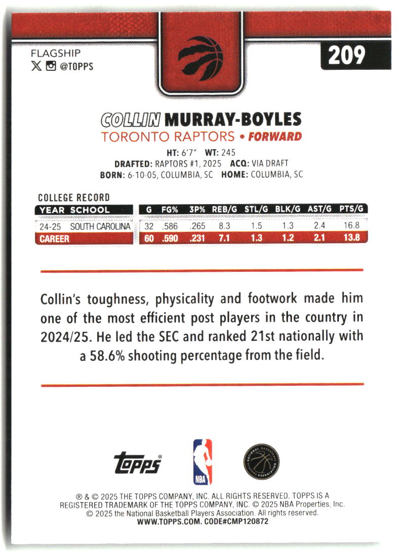 Collin Murray-Boyles 2025-26 Topps #209