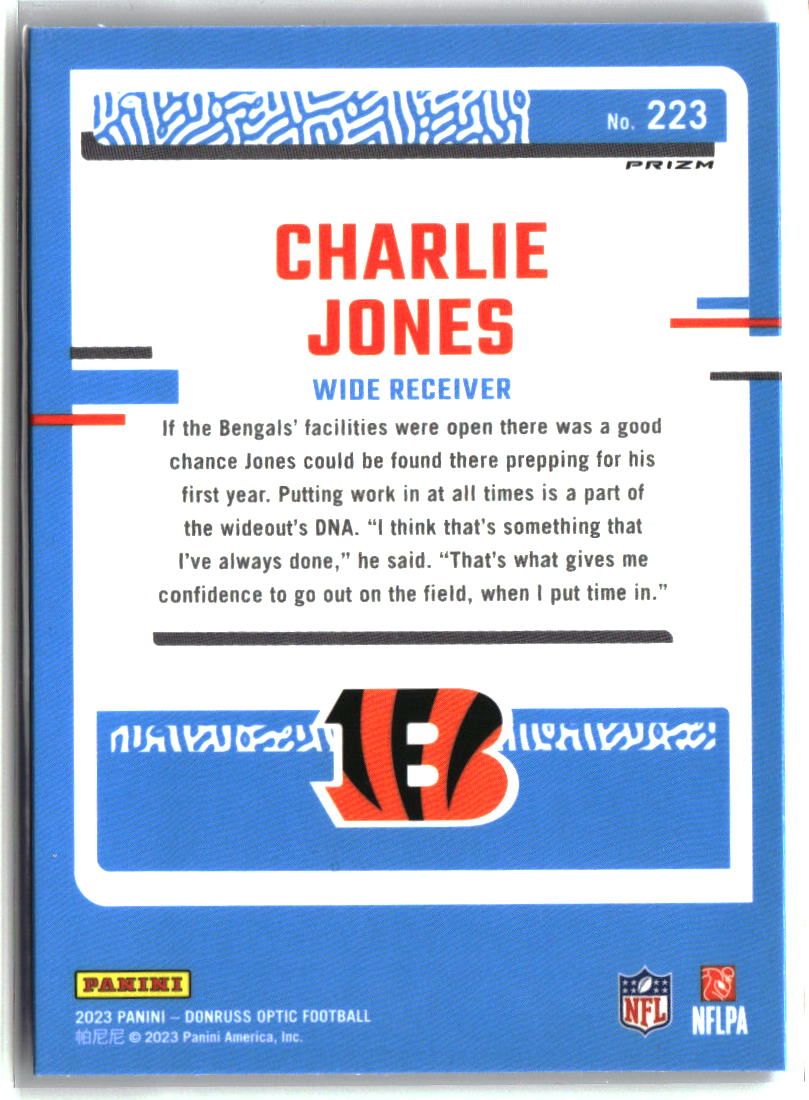 Charlie Jones 2023 Donruss Optic Blue Hyper #223