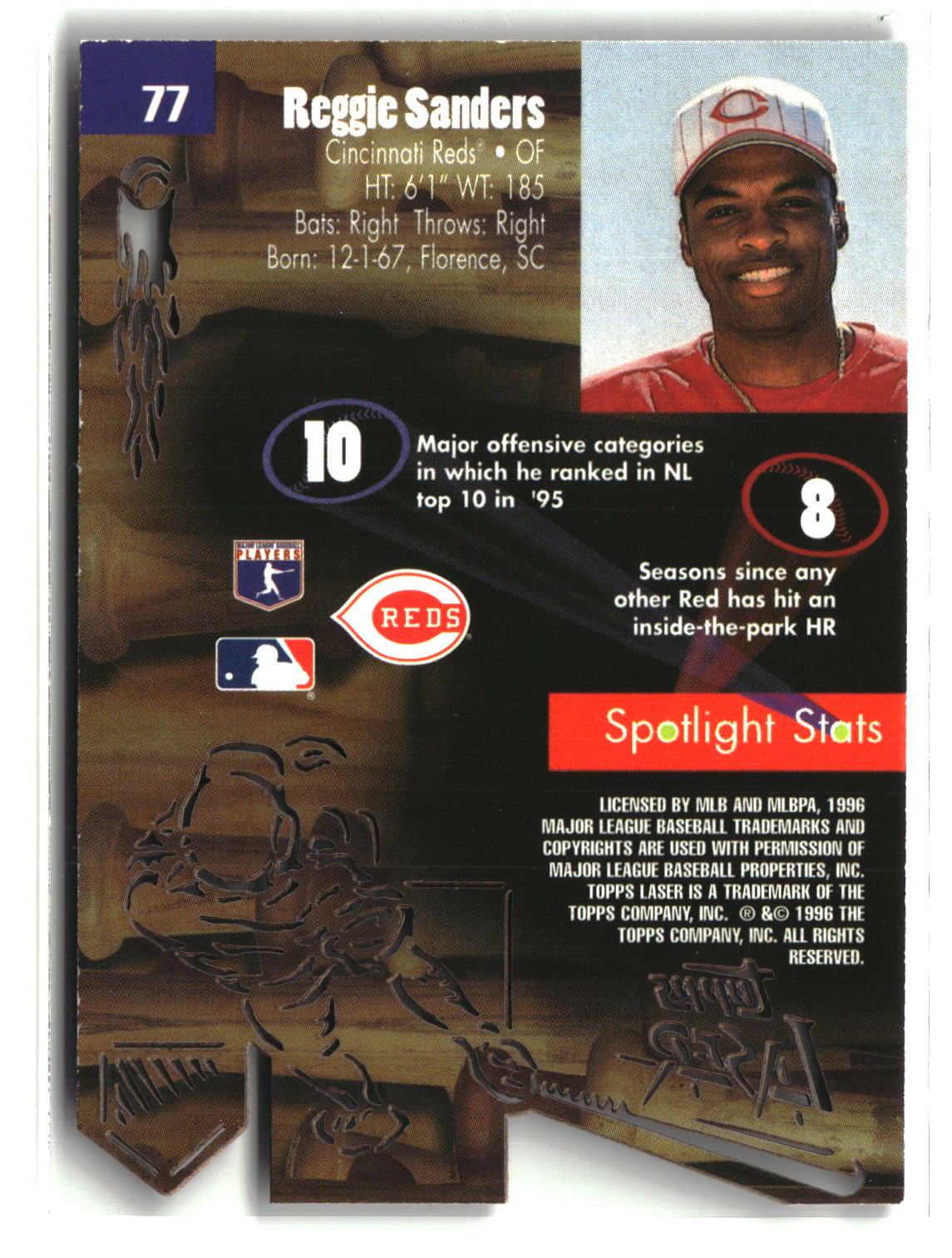 Reggie Sanders 1996 Topps Laser #77