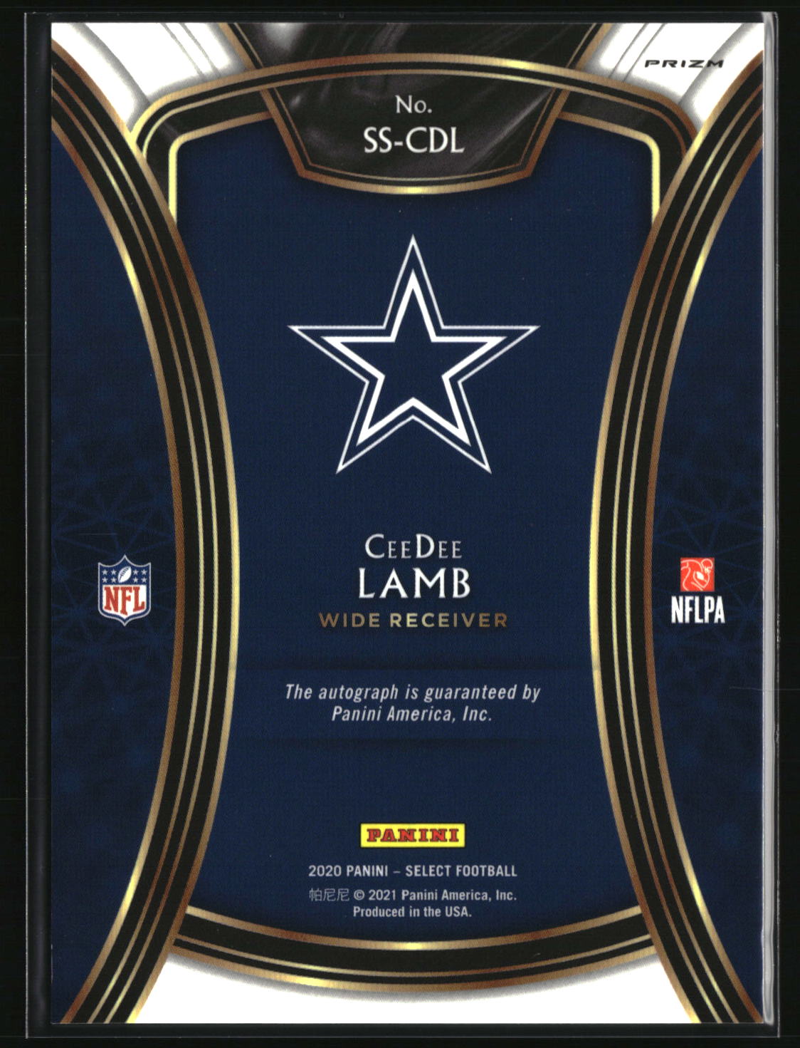 CeeDee Lamb 2020 Panini Select Select Signatures #SS-CDL