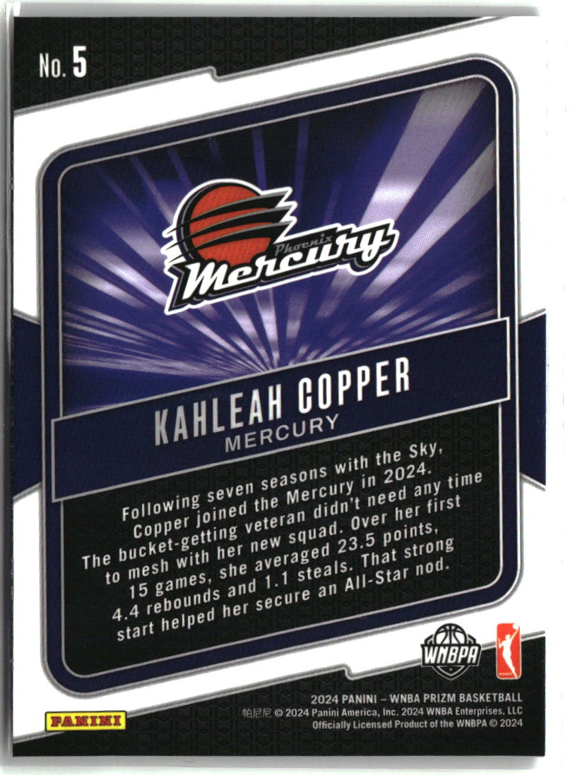Kahleah Copper 2024 Panini Prizm WNBA Fearless #5