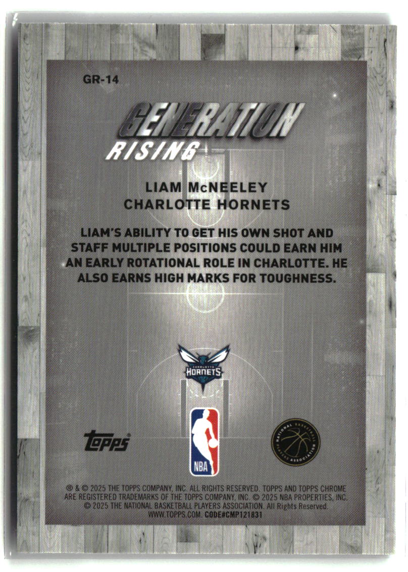 Liam McNeeley 2025-26 Topps Chrome Generation Rising #GR-14