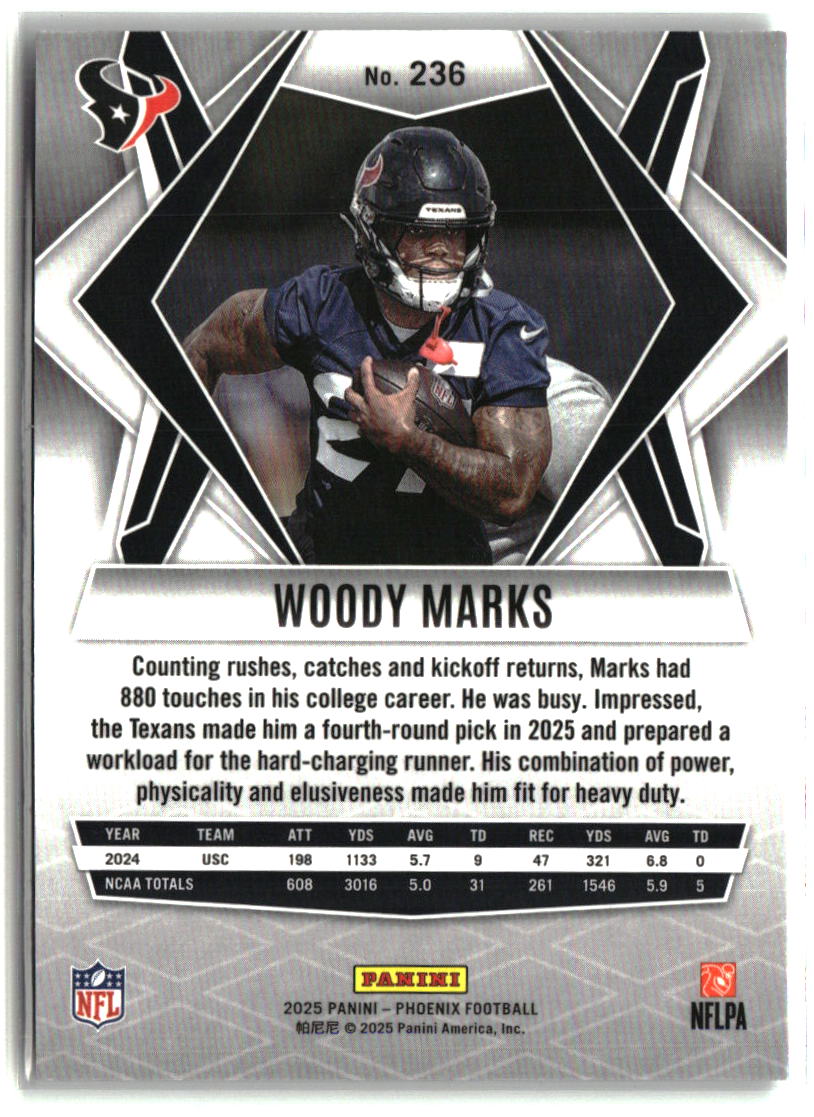 Woody Marks 2025 Panini Phoenix Silver Hyper Prizm #236