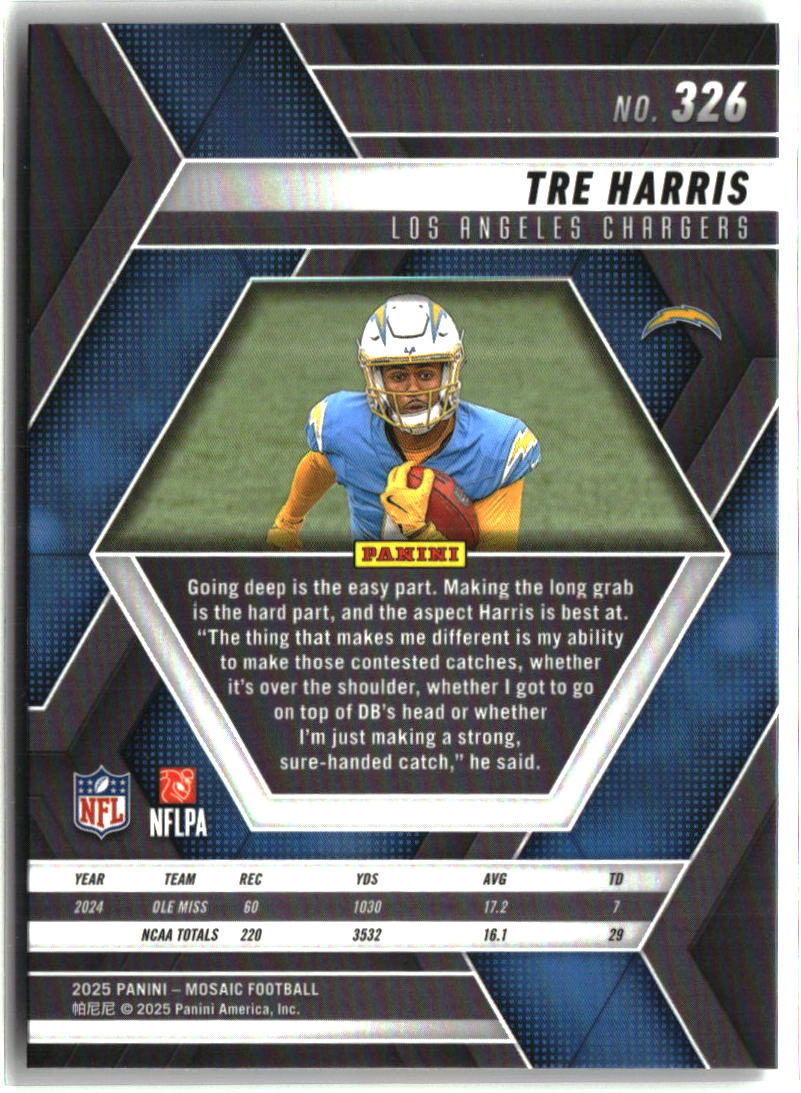Tre Harris 2025 Panini Mosaic #326