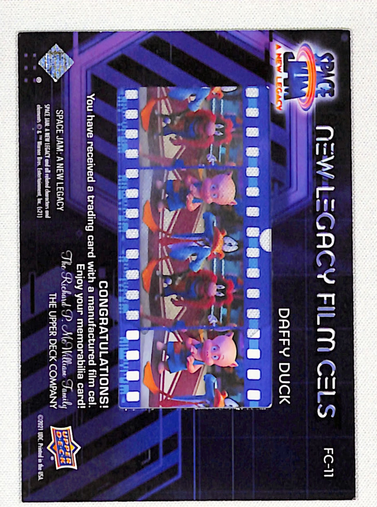 Daffy Duck 2021 Upper Deck Space Jam: A New Legacy New Legacy Film Cels #FC-11