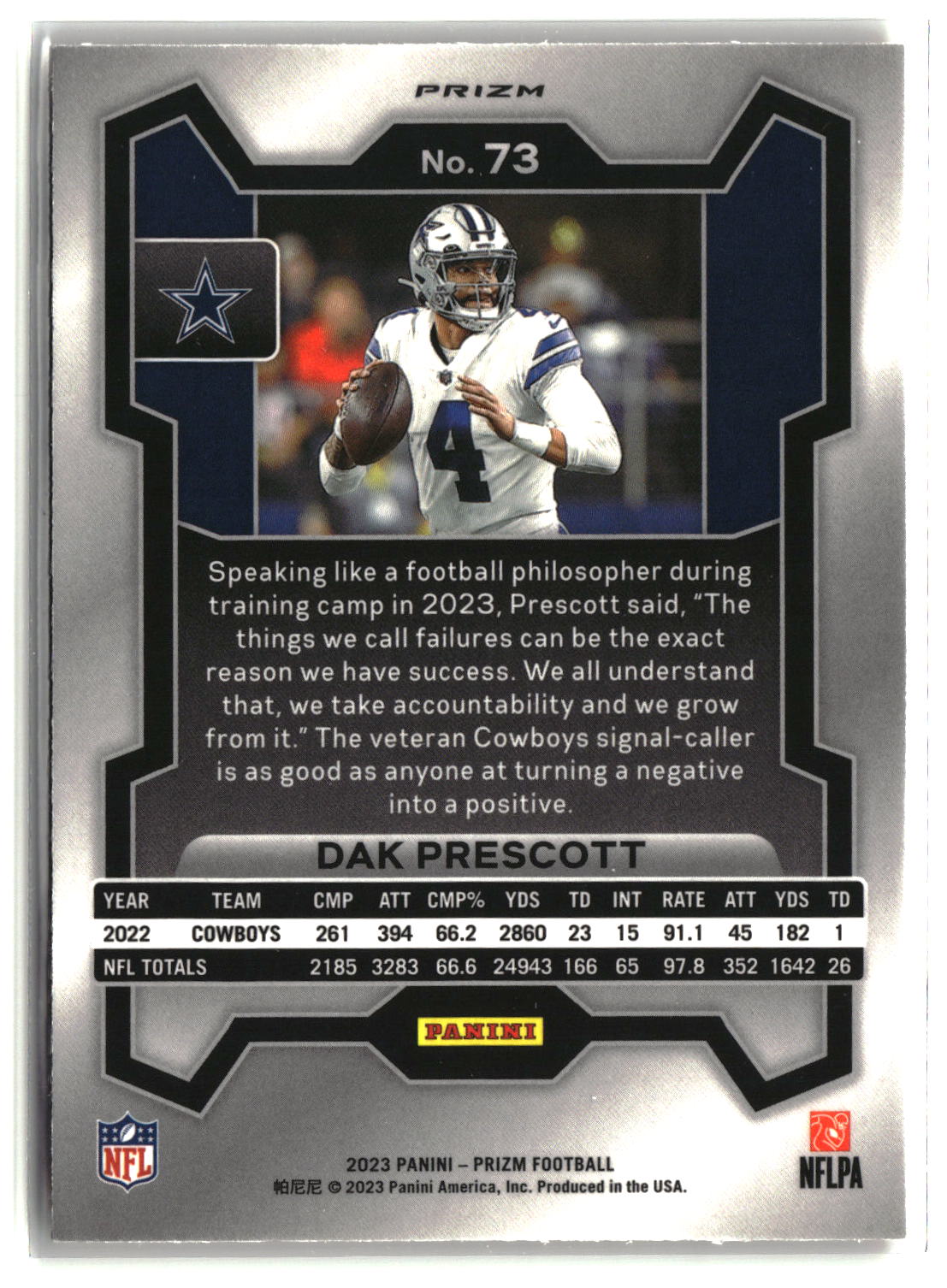 Dak Prescott 2023 Panini Prizm Disco #73