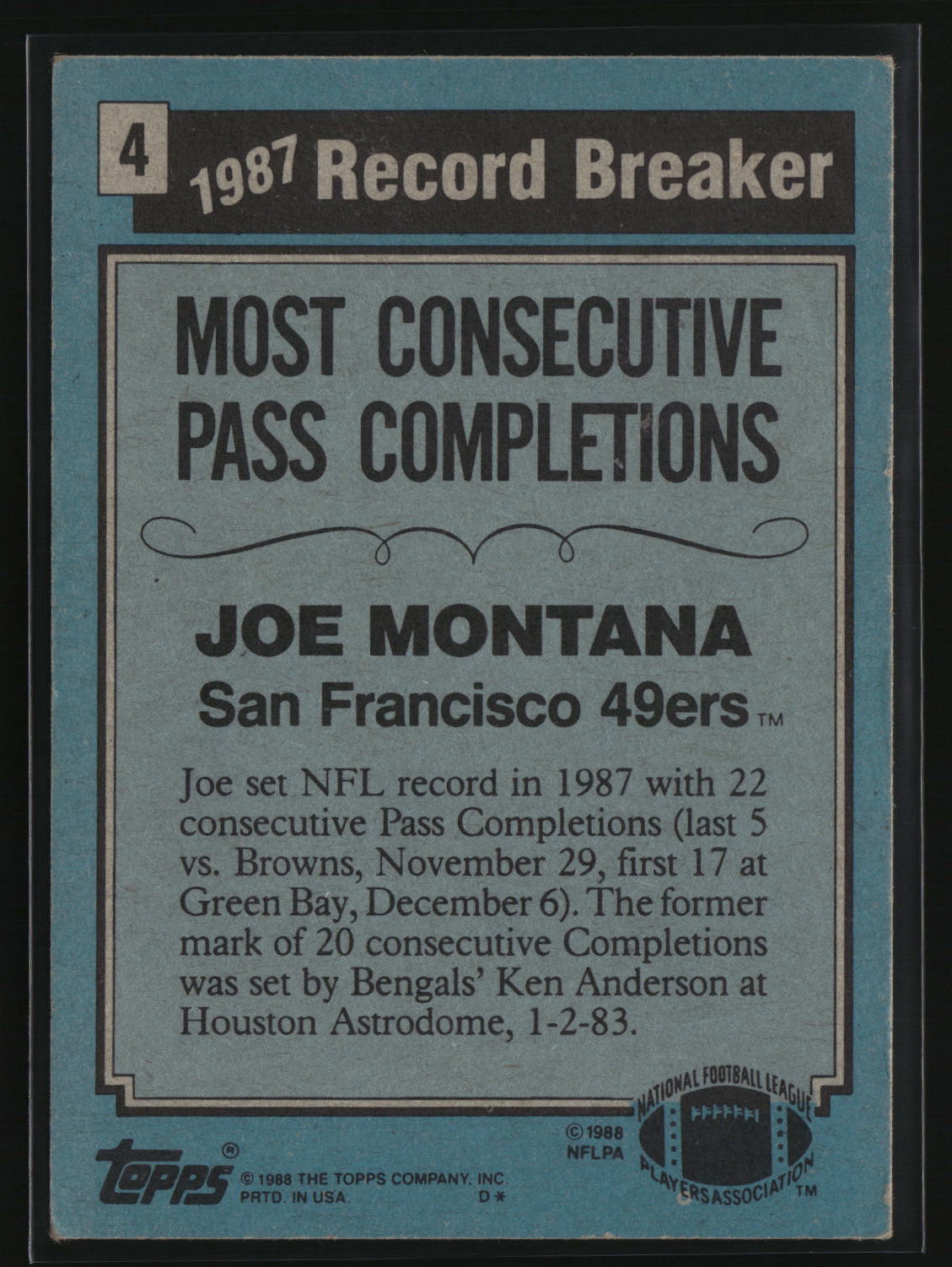 Joe Montana 1988 Topps #4