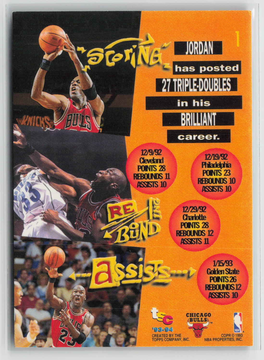 Michael Jordan 1993-94 Stadium Club #1