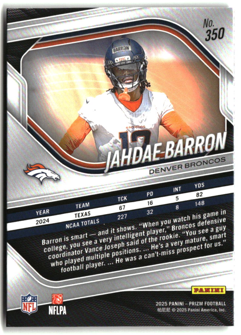Jahdae Barron 2025 Panini Prizm #350