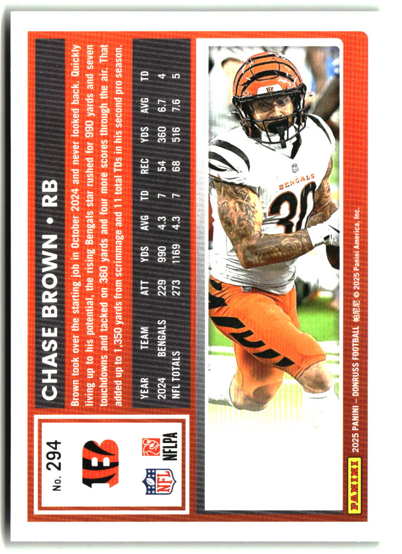 Chase Brown 2025 Donruss Press Proofs Green #294