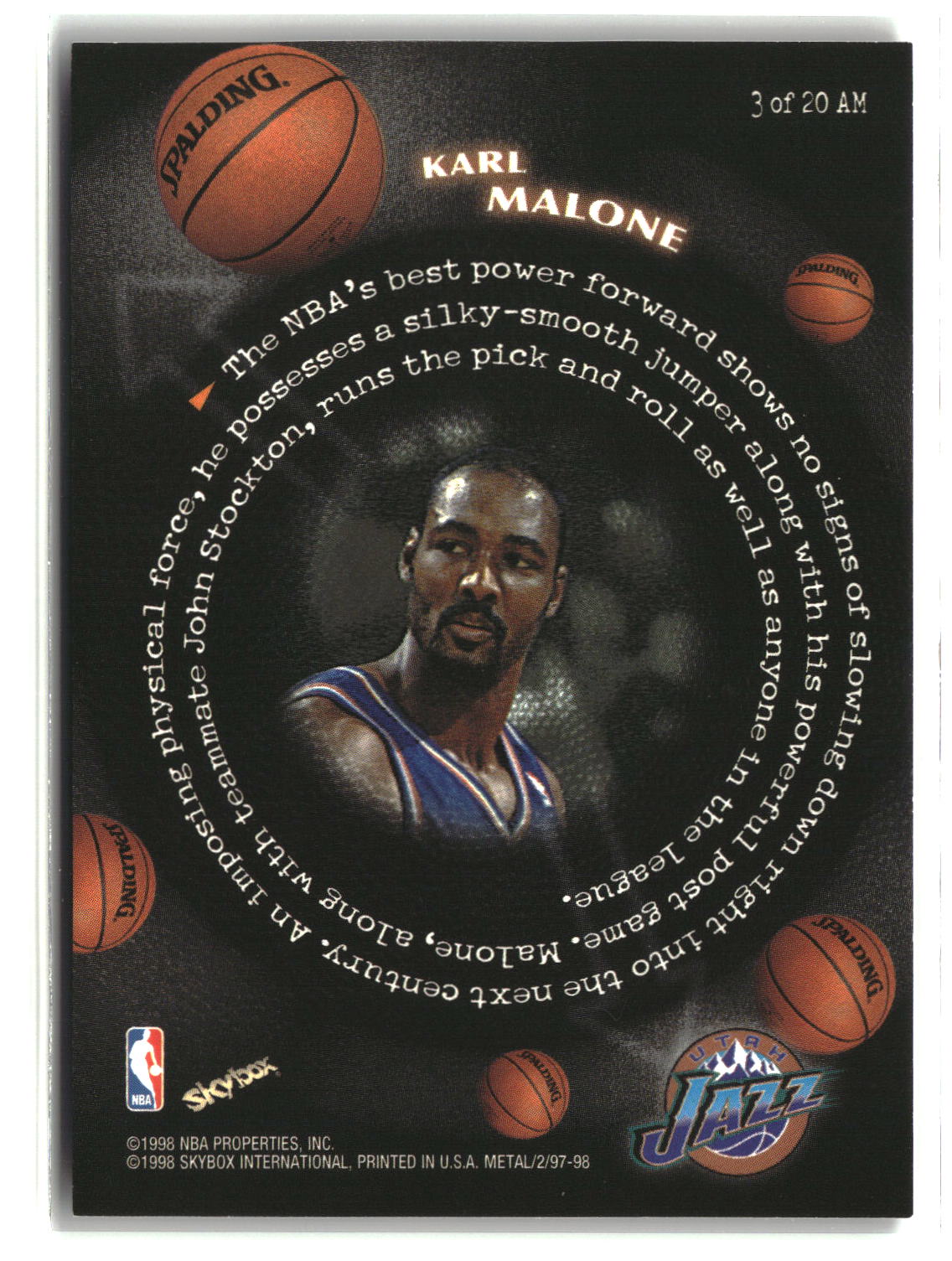 Karl Malone 1997-98 Metal Universe Championship All Millenium #3AM