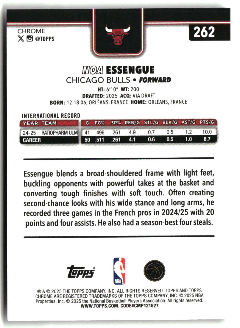 Noa Essengue 2025-26 Topps Chrome #262
