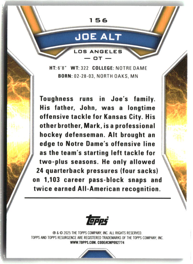 Joe Alt 2024 Topps Resurgence #156