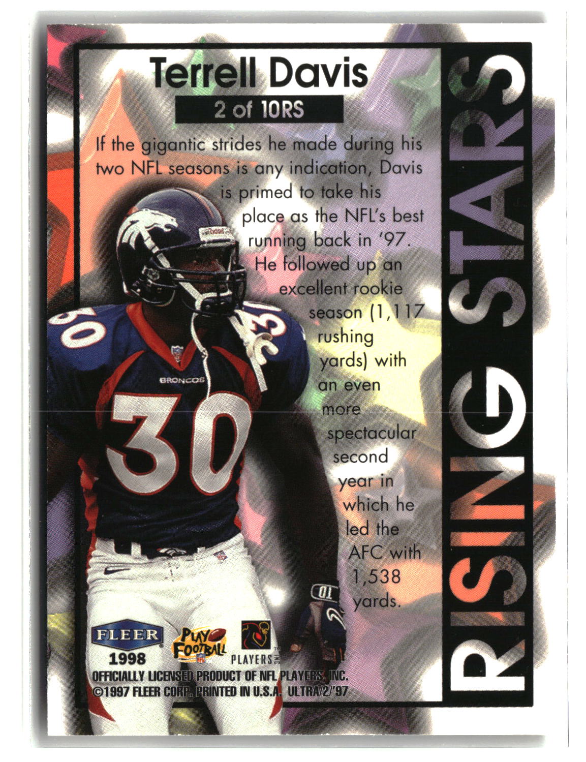 Terrell Davis 1997 Ultra Rising Stars #2 RS