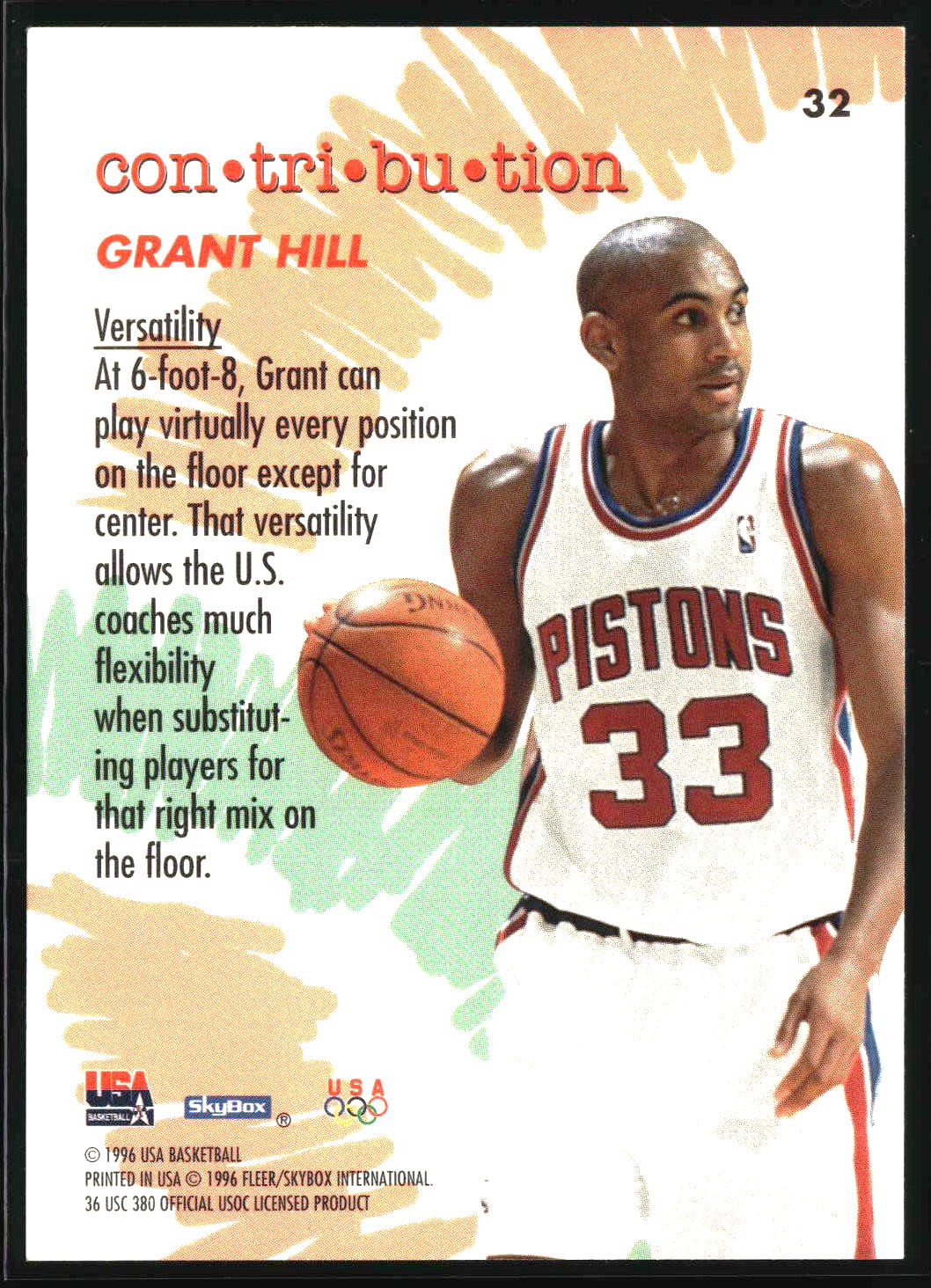 Grant Hill 1996 SkyBox USA #32