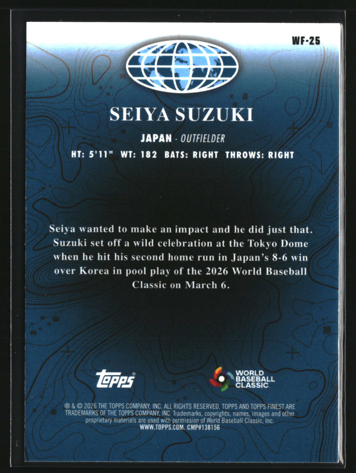 Seiya Suzuki 2026 Finest World's Finest #WF-25