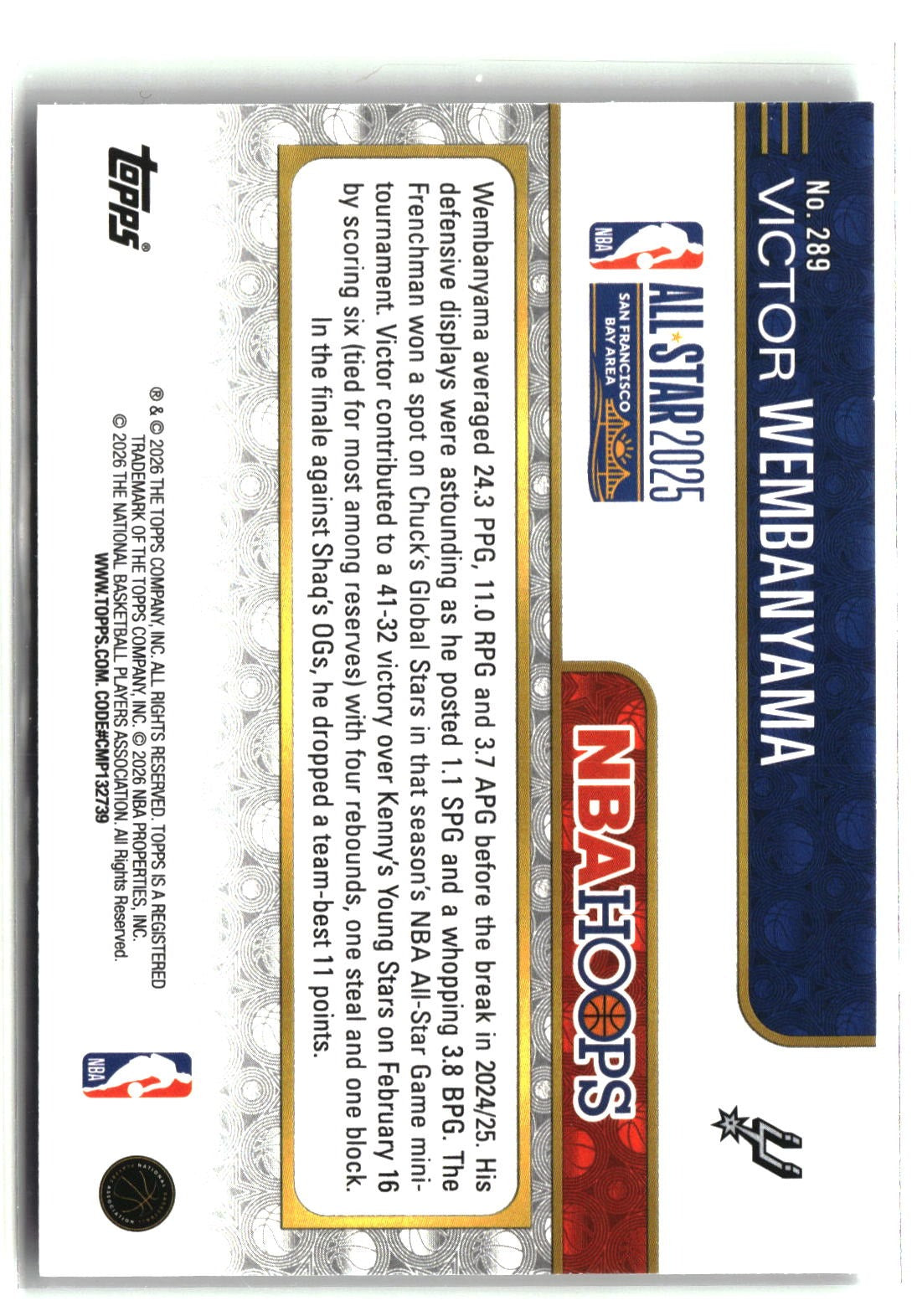 Victor Wembanyama 2025-26 Hoops #289