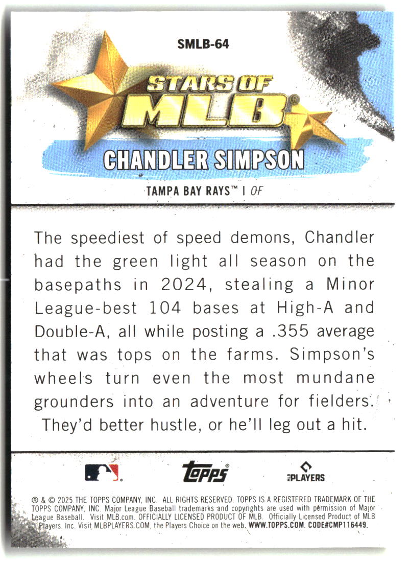 Chandler Simpson 2025 Topps Update Stars of MLB #SMLB-64