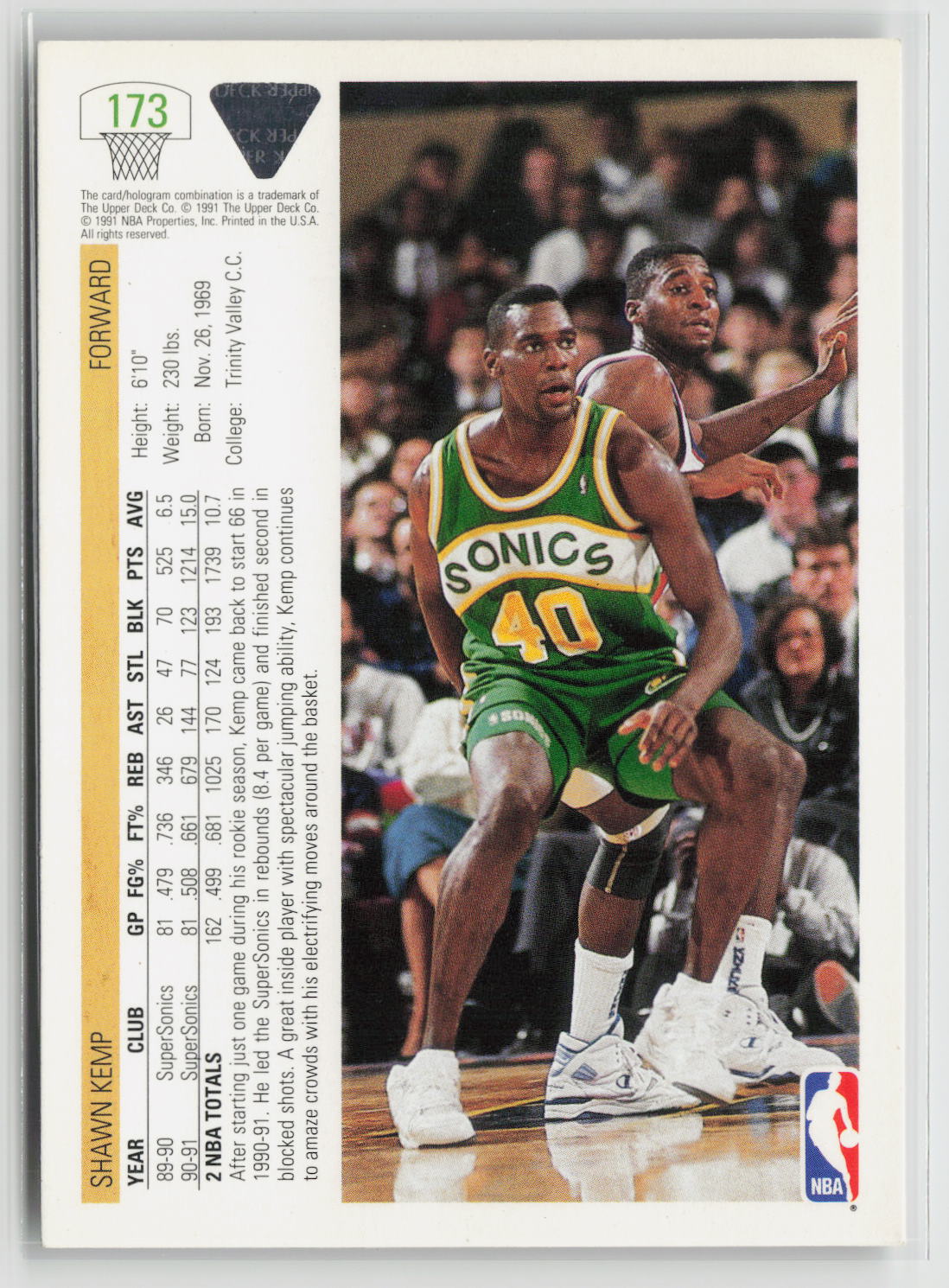 Shawn Kemp 1991-92 Upper Deck #173