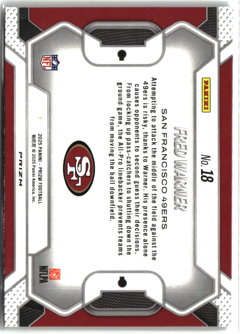 Fred Warner 2025 Panini Prizm Lockdown! #18