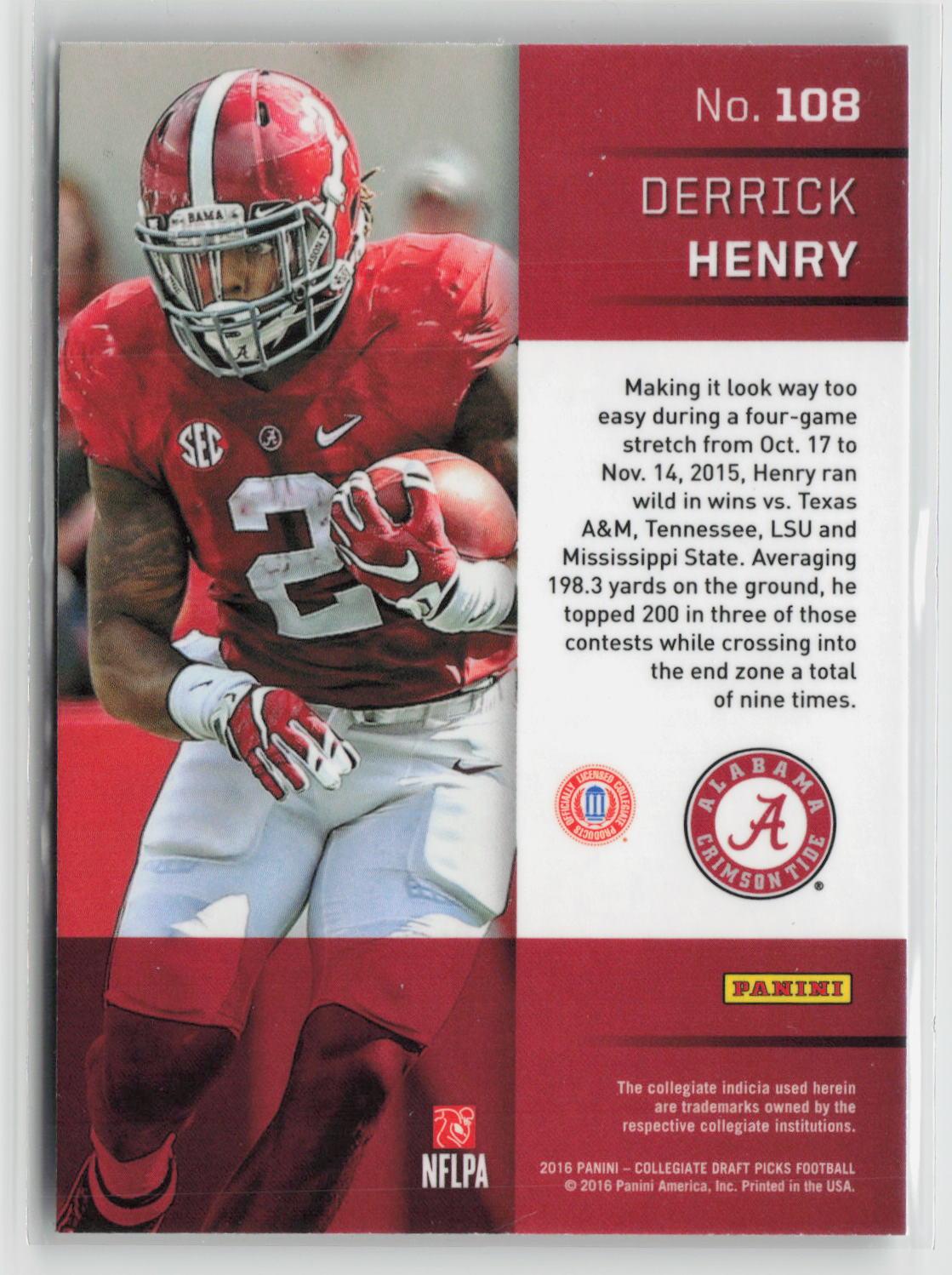 Derrick Henry 2016 Panini Prizm Collegiate Draft Picks #108