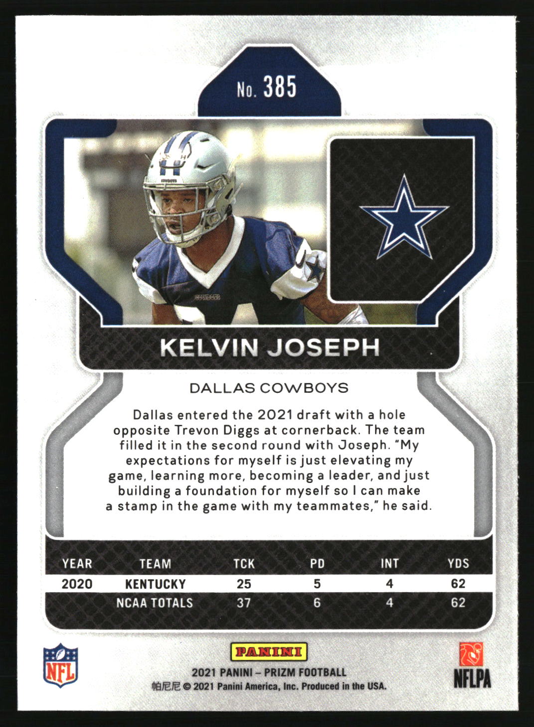 Kelvin Joseph 2021 Panini Prizm #385
