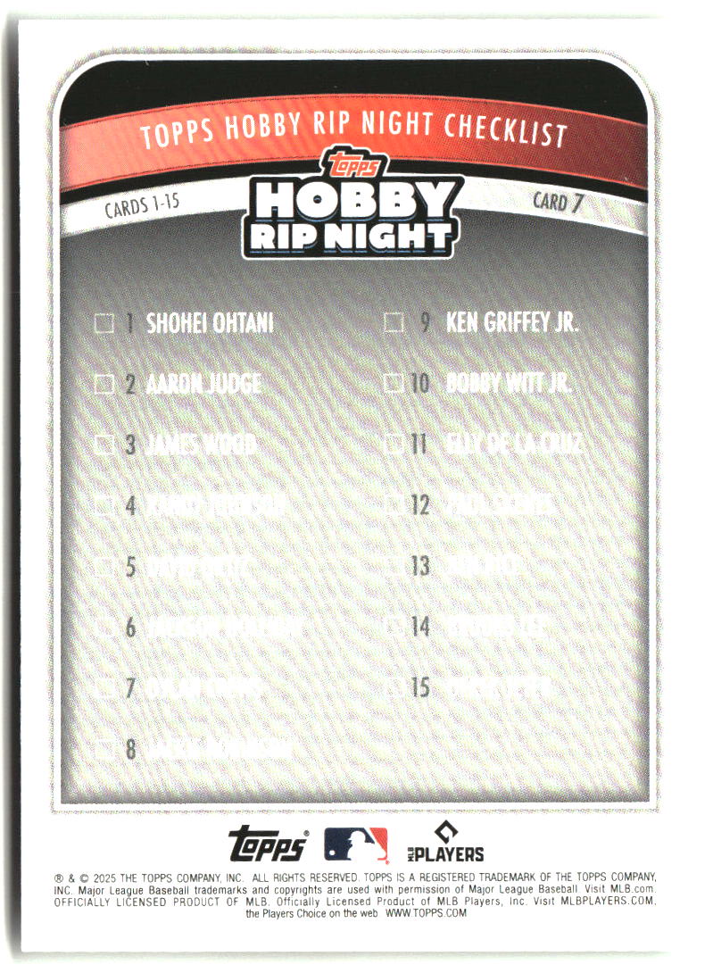Dylan Crews 2025 Topps Hobby Rip Night #7