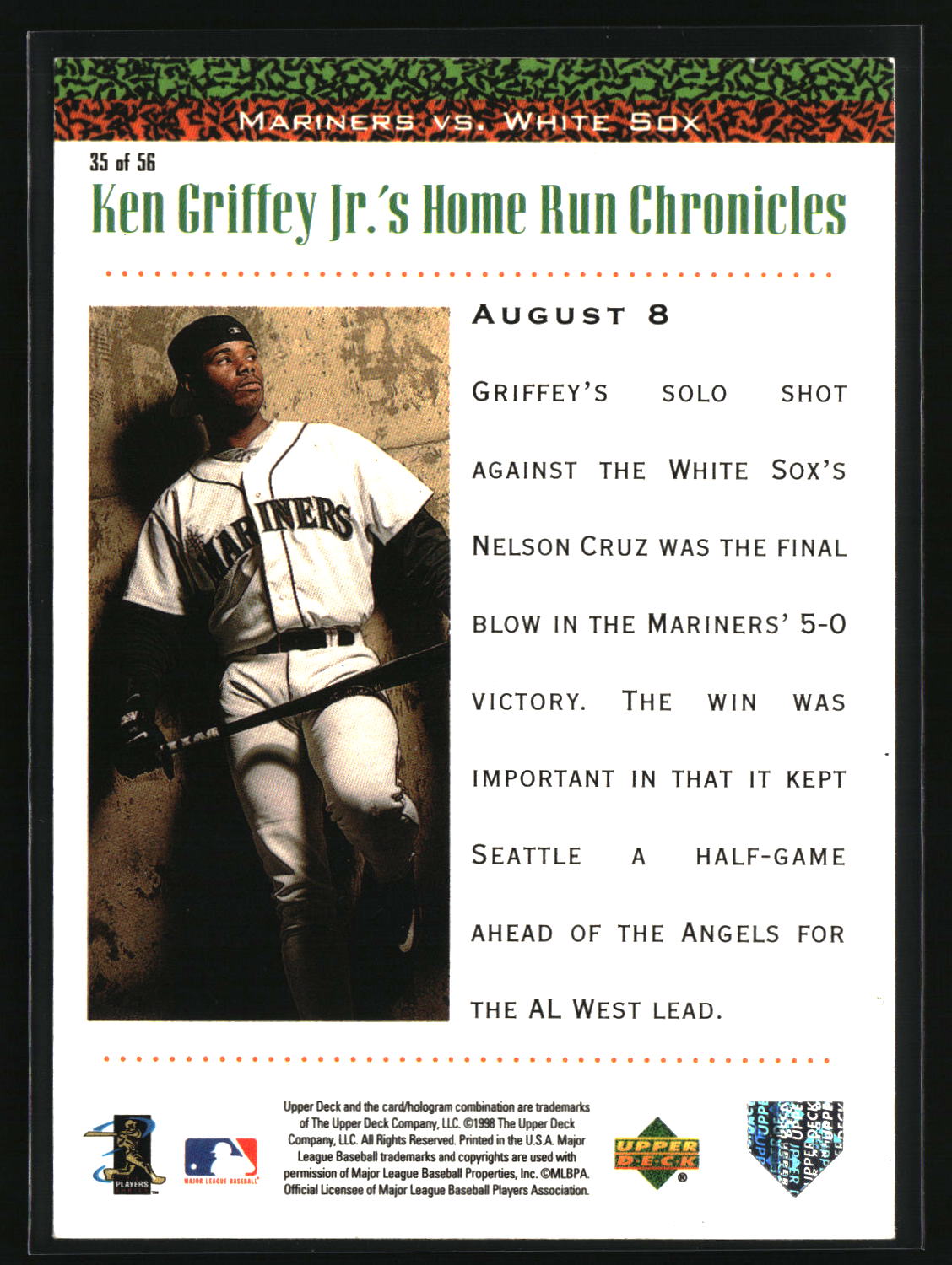 Ken Griffey Jr. 1998 Upper Deck Ken Griffey Jr.'s Home Run Chronicles #35