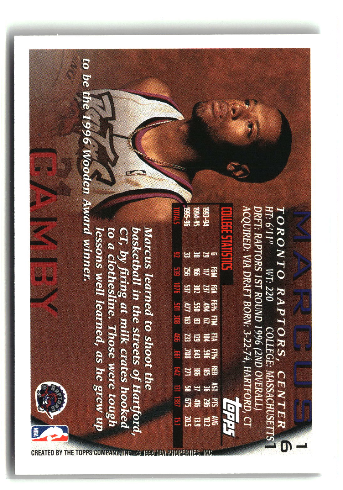 Marcus Camby 1996-97 Topps NBA at 50 #161