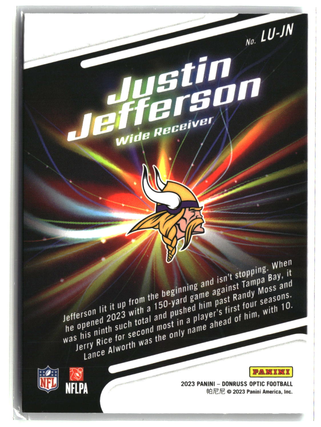 Justin Jefferson 2023 Donruss Optic Light It Up! #LU-JN