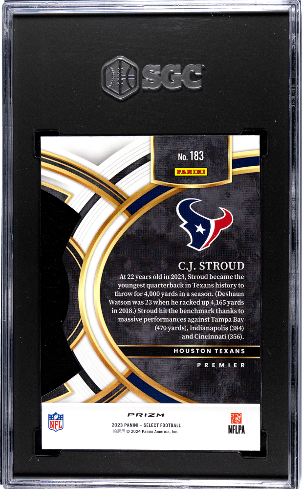 CJ Stroud 2023 Panini Select Green Yellow Die Cut Prizm #183 SGC 9.5