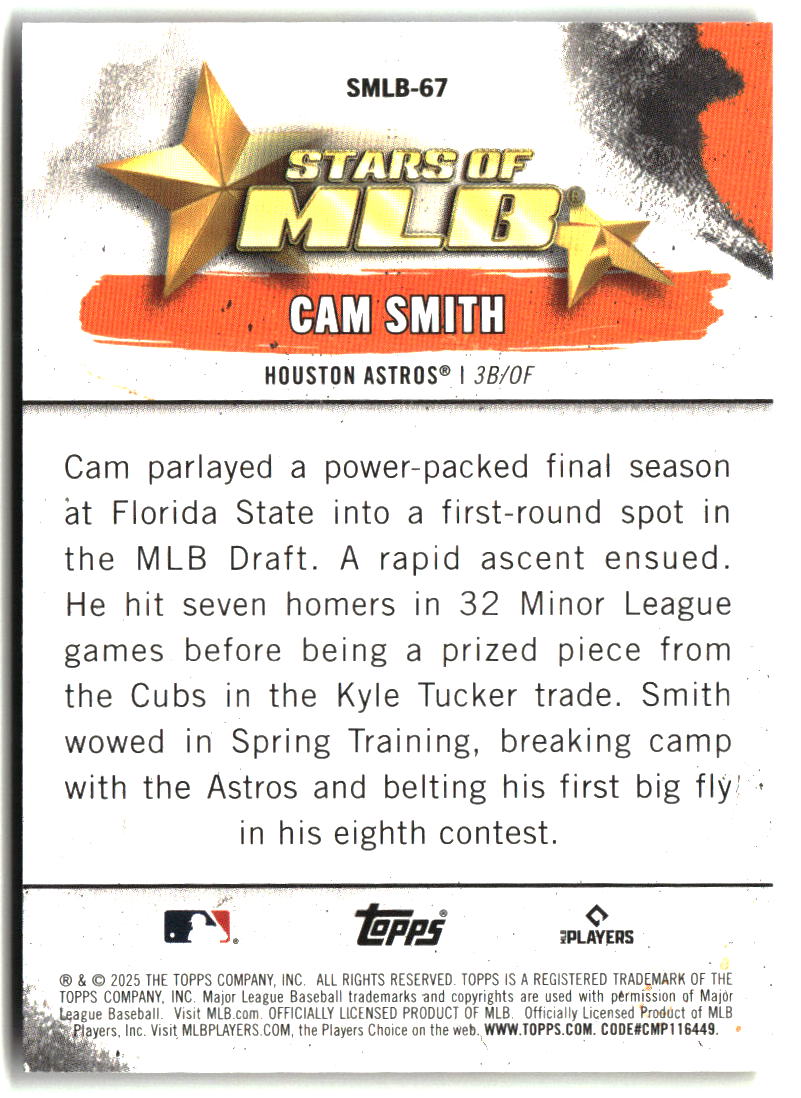 Cam Smith 2025 Topps Update Stars of MLB #SMLB-67