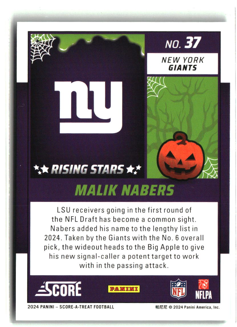Malik Nabers 2024 Score-A-Treat Rising Stars Green Bats #37